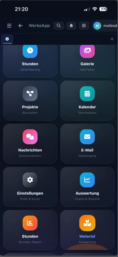 Alle Module am Handy